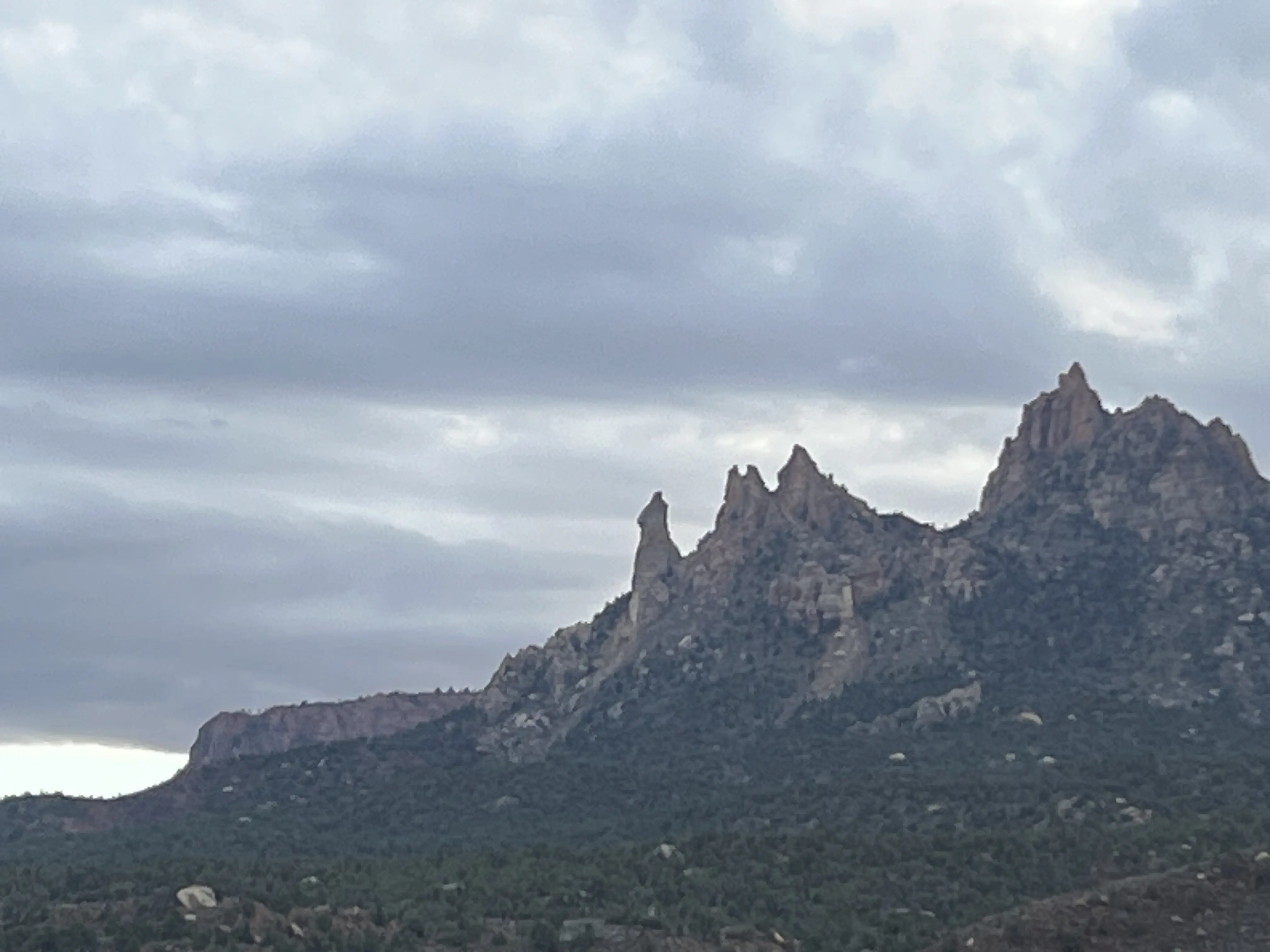 An image of the Eagle Crags as seen exiting Zion Canyon