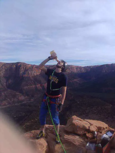A photo of myself on top of butterworth, drinking syrup